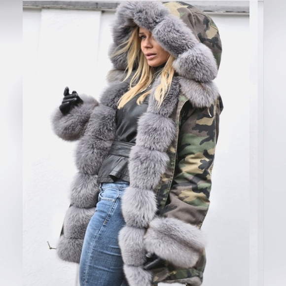Thicken Warm Winter Coat Hood Down Parka Faux Fur Outdoor Overcoat  - Picture 1 of 4